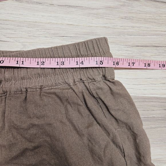 LOVE TREE  Womens Brown Linen Drawstring Shorts Size Large - Picture 5 of 8